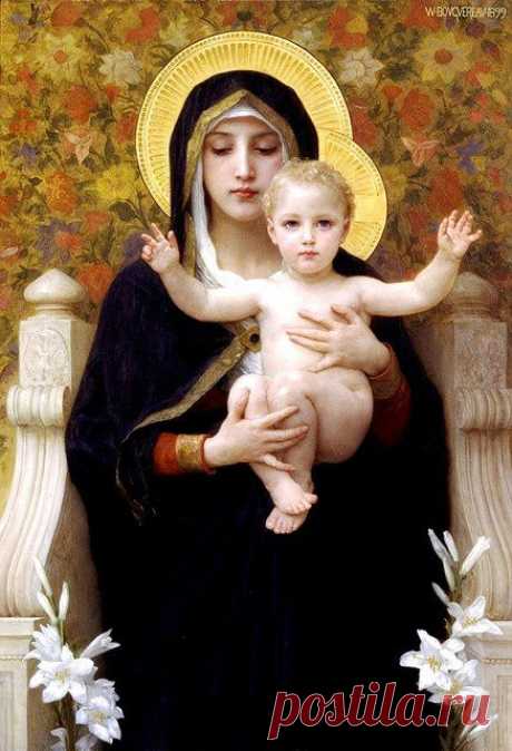 Madonna of the Lilies by William Bouguereau. |  Bridget Gilroy приколол(а) это к доске Art