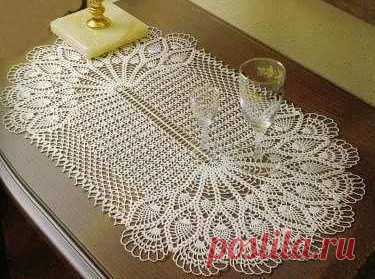 (108) красивая овальная салфетка крючком | Crochet