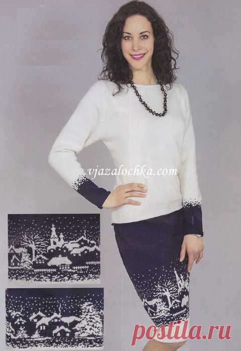 Костюм с жаккардовым рисунком