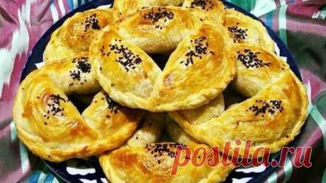 Самса лепёшка / Самса с тремя начинками / Узбекская самса