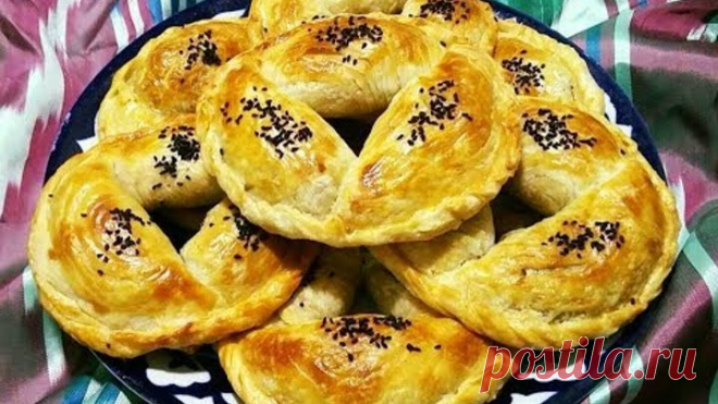 Самса лепёшка / Самса с тремя начинками / Узбекская самса