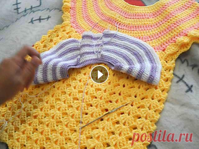 Платье крючком с круглой кокеткой. Часть 1. Кокетка. В этом видео я расскажу как вяжется простое платье крючком с круглой кокеткой.Канал моих детей Распаковываем дом для минни мауса от фишер прайс- Партн...