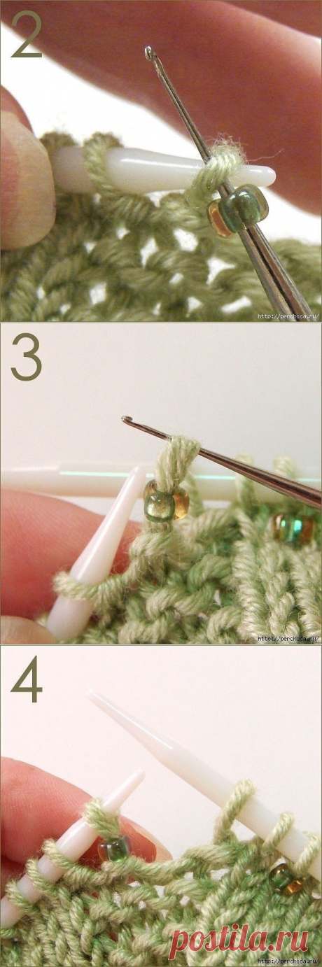 Чудо совет - как вязать с бисером на толстых спицах