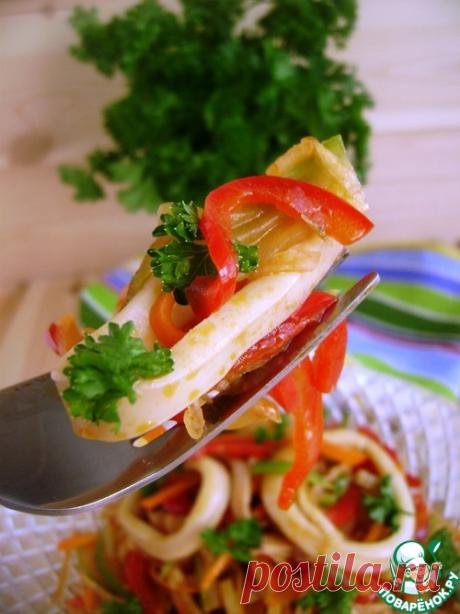 Острый салат с кальмарами - кулинарный рецепт