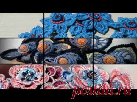 Art Crochet  of Asia Verten . Ирландское кружево комбинированное с тканью.Малые формы 2