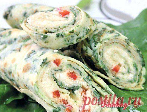 Блины со шпинатом и болгарским перцем - Смакуй - кулинарные рецепты со всего света!