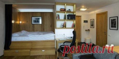 Интерьер студии площадью 38 кв.м.