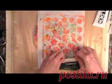Gelli Printing on Fabric - YouTube