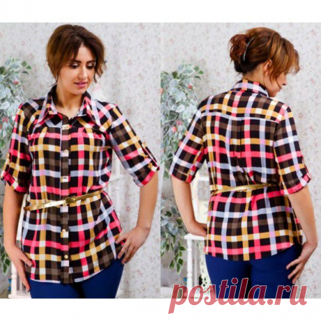 Блуза С ремешком . Ткань: штапель. Ремень в комплекте. р.50.52.54.