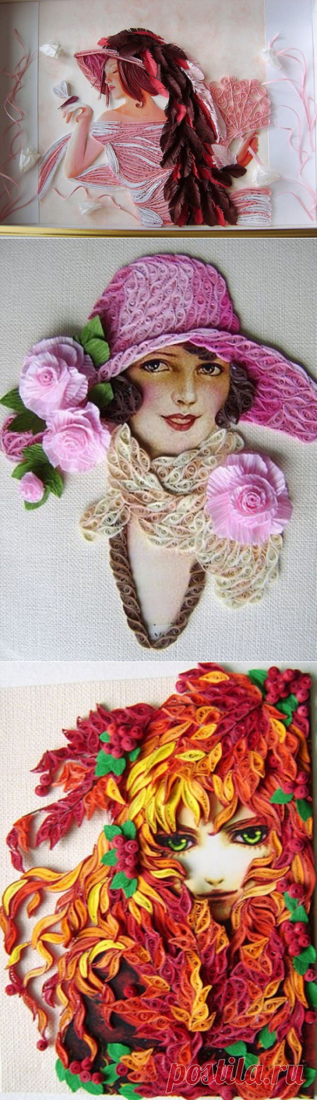 Чудесные идеи квилинга: женские портреты — Сделай сам, идеи для творчества - DIY Ideas