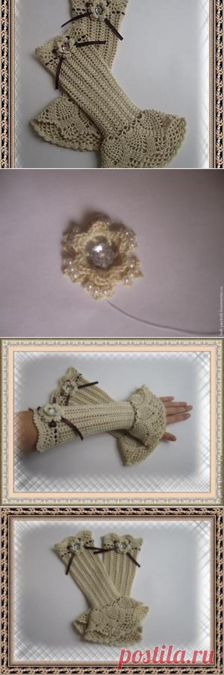 Митенки &quot;Осенняя прогулка&quot; своими руками - Ярмарка Мастеров - ручная работа, handmade