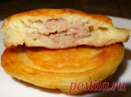Оладьи с мясной начинкой | vkusnyymir