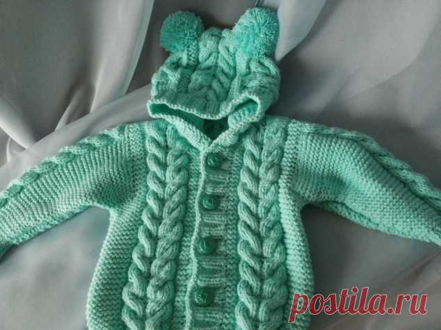 Жакетик для малыша спицами. на 1-1,5 года.
