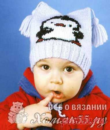 схемы вязания шапок спицами для детей