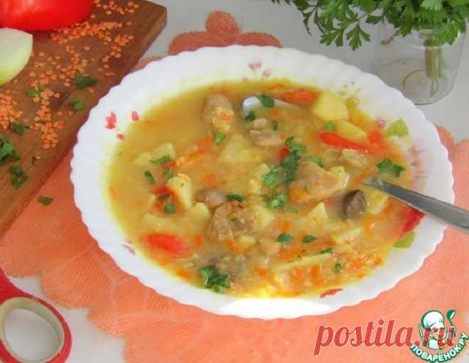 Суп из красной чечевицы с грибами – кулинарный рецепт
