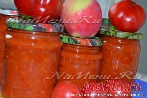 Аджика из помидоров с чесноком и перцем...