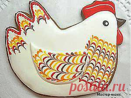 МК: Роспись пряника &quot;Курочка Ряба&quot; с помощью глазури - Ярмарка Мастеров - ручная работа, handmade