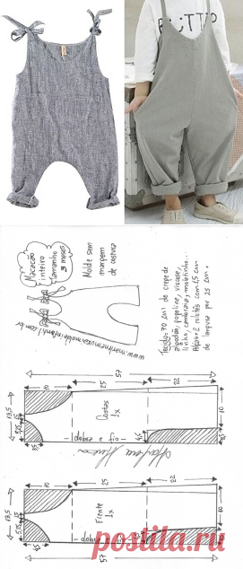 Легкий цельный комбинезон - Своими руками - Марлен мукай - детская выкройка