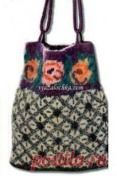 Вязаные сумки и аксессуары спицами
