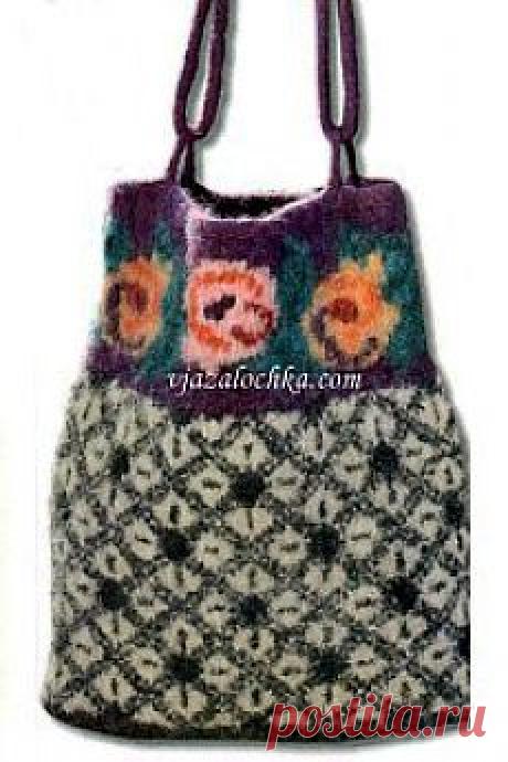Вязаные сумки и аксессуары спицами