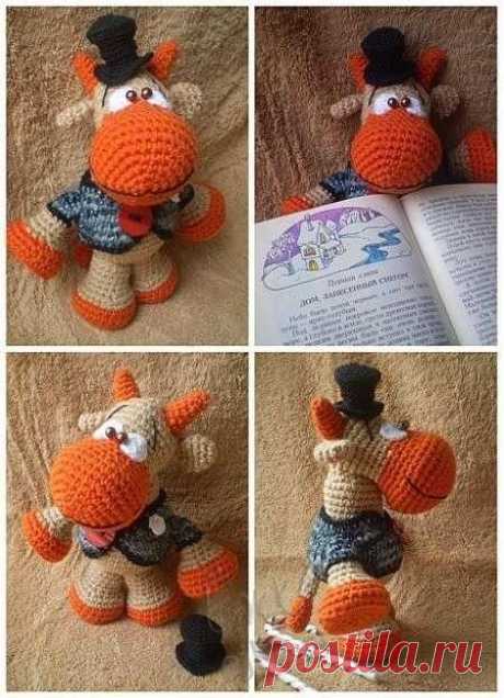 Вязанные игрушки крючком своими руками - бычок / Вязанные игрушки крючком и на спицах. Схемы, фото / Ёжка - стихи, загадки, творчество и уроки рисования для детей
