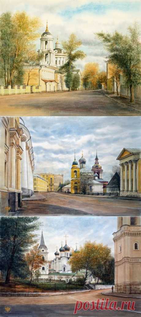 Пейзажи с храмами Ивана Назарова. .