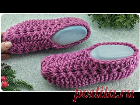 👌СЛЕДКИ ЗА 2 ЧАСА!!!💥ЛЮБОЙ СМОЖЕТ СВЯЗАТЬ!!!💥Вязаные следки на двух спицах👌Подробный мастер класс