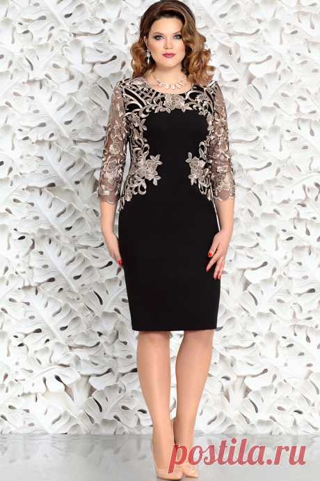 Платье Mira Fashion 4361-3 чёрный+золото
