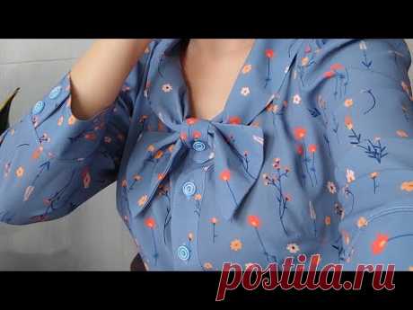(4) Dạy may áo bâu sam nơ l Trước cổ có mũi tên cài nơ l Thân áo sơ mi. - YouTube