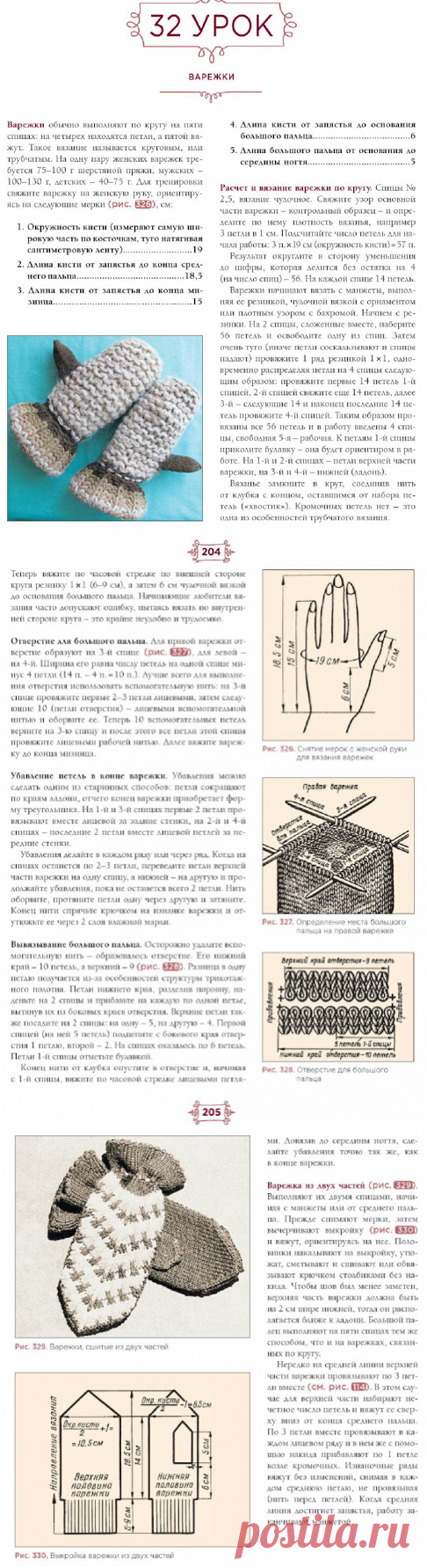 Азбука вязания. Урок № 31 - 32. Шапочки и варежки