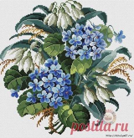 ВЫШИВКА, ВЕСЕННИЕ ЦВЕТЫ, ДВЕ КАРТИНЫ С ЦВЕТАМИ
