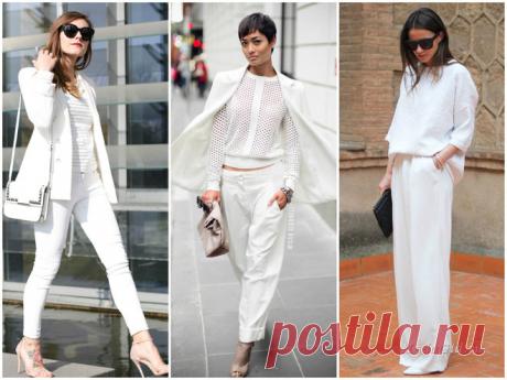 БЕЛЫЙ TOTAL LOOK – КАК НОСИТЬ БЕЛЫЙ С НОГ ДО ГОЛОВЫ Кода дело доходит до шикарного look-а, совершенно белый ансамбль становится идеальным вариантом. 

От минимализма до роскоши – с белым цветом с головы до ног вы сможете с лёгкостью создавать как простые, комфортные образы, так и эффектные, броские, запланированные для выходов в свет. Таким образом