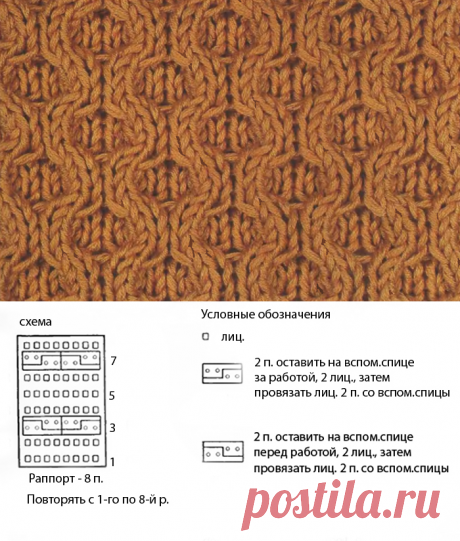 Аранское вязание: узор спицами 8 - пчелиные соты. Описание + схемы/Узоры спицами/Вязание/Статьи / Шитье, вязание, рукоделие, бисероплетение