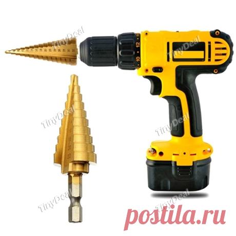 HSS 4-22mm Hex Титан Сталь Шаг сверло Отверстие Cutter древесины Сверление Hex Titanium Шаг Конус Сверло 4-22mm отверстие Cutter для обработки металлических листов древесины Сверление