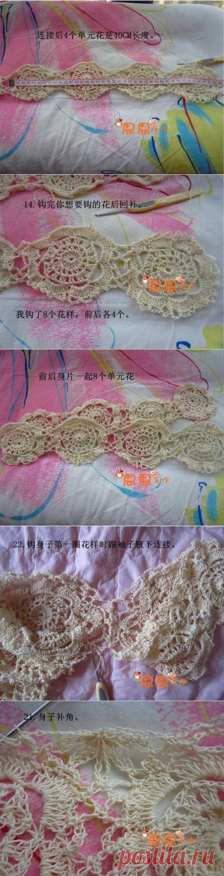 Irish crochet &amp;: Нарядное платье-туника. МК Step by step