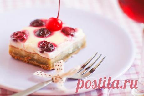 Пирог с заварным кремом и вишней | Кулинарные рецепты от Ксении