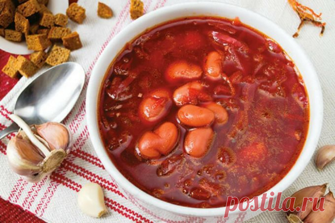 Как приготовить вкусный борщ с фасолью без мяса :: Кулинарные рецепты