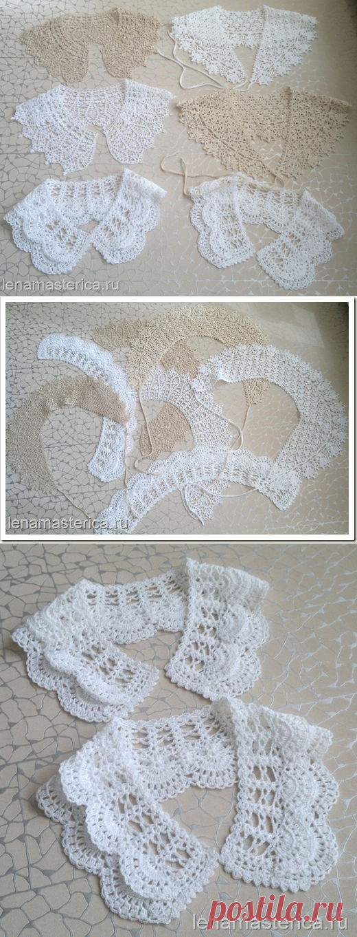 Шикарные воротнички крючком от Лены Мастерицы. Подборка