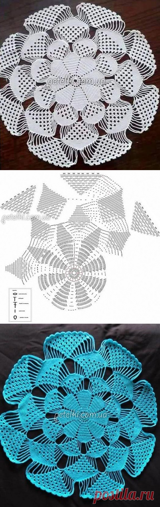 3D салфетка крючком. Схема, видеоурок