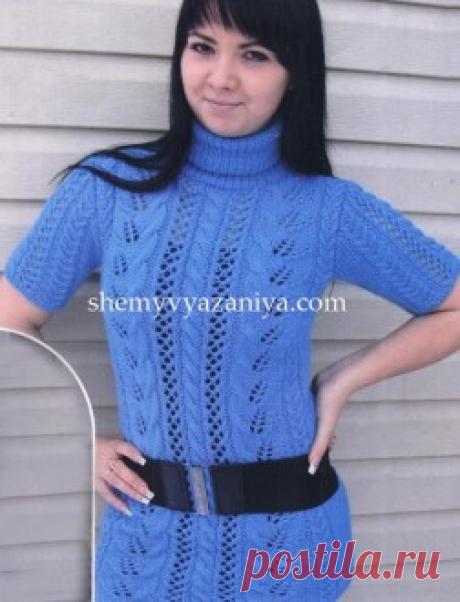 Туника ажурным узором и листиками