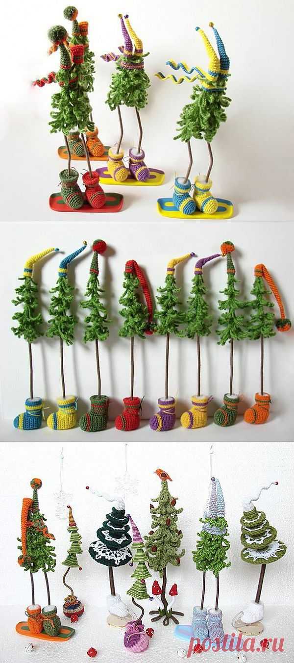 Пляшущие елочки амигуруми. Мастер класс.