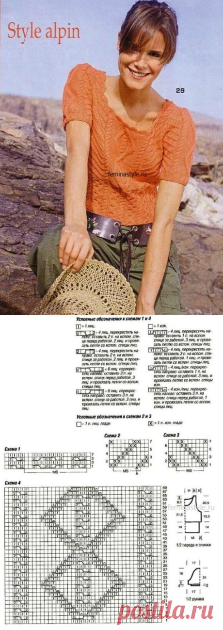 Летняя кофточка в альпийском стиле связанная спицами / Рукоделие / Домоводство / Женские секреты / Женский стиль