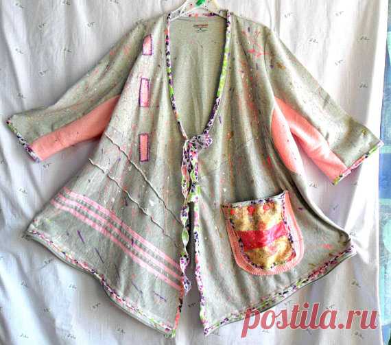 Upcycled свитер туника плюс Размер LeelaCouture на etsy