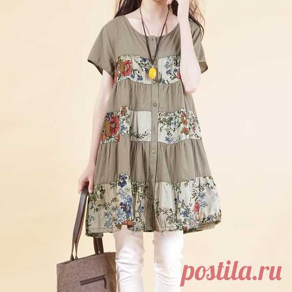 Cream Loose Cotton Dress Patchwork A Skirt... / Handmade / ** ИдҼи дԈя шитья ** / Pinme.ru / ʆɑℛɪʂɑ ღ ℳ.