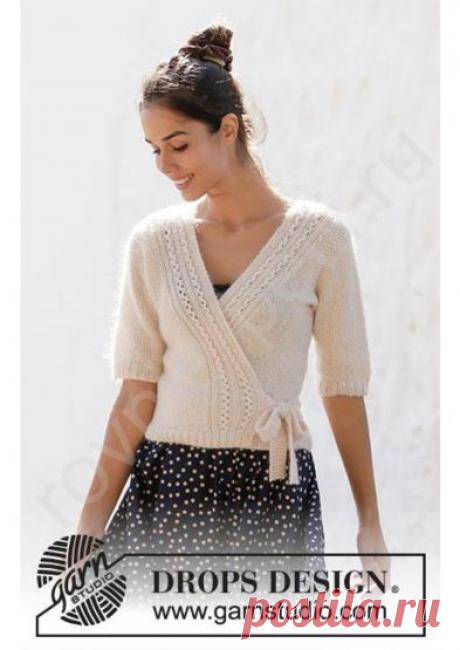 Жакет с запахом Pearl Pointe от DROPS Design