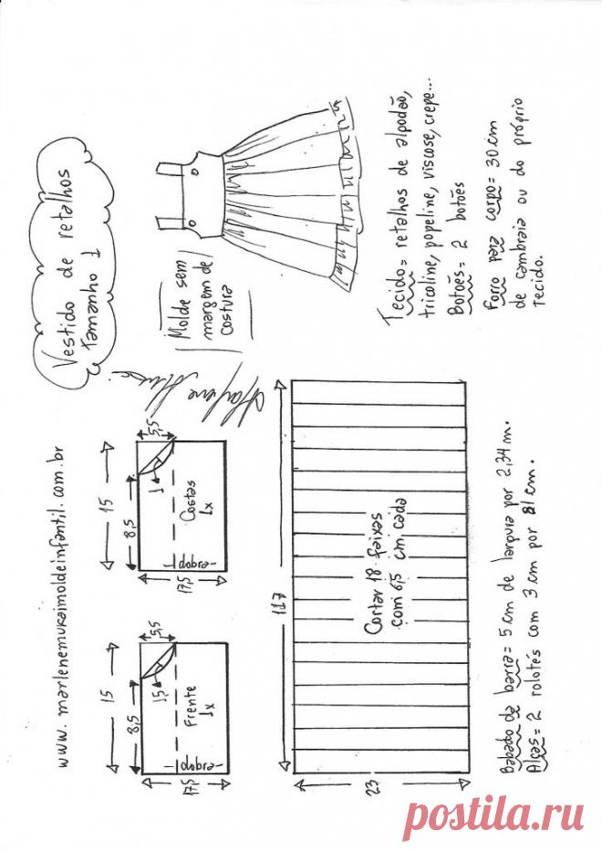 Vestido de retalhos – DIY- marlene mukai – molde infantil