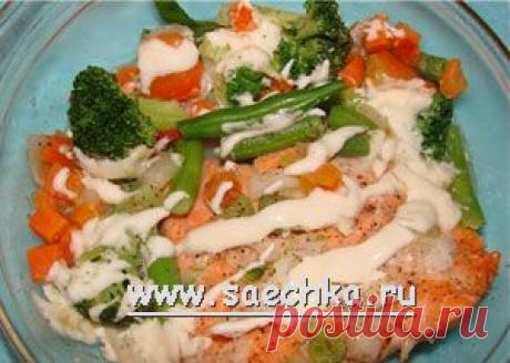 Рыбка в овощами (СВЧ) | рецепты на Saechka.Ru