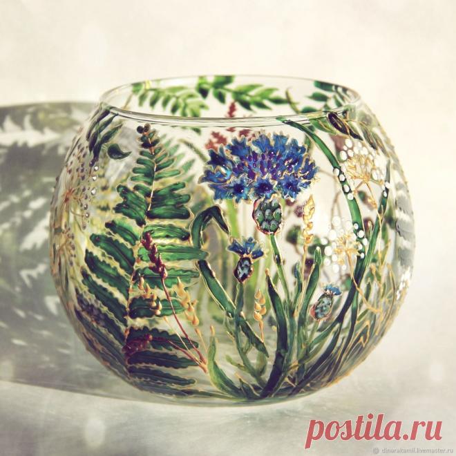 Великолепная витражная роспись подсвечников — Сделай сам, идеи для творчества - DIY Ideas