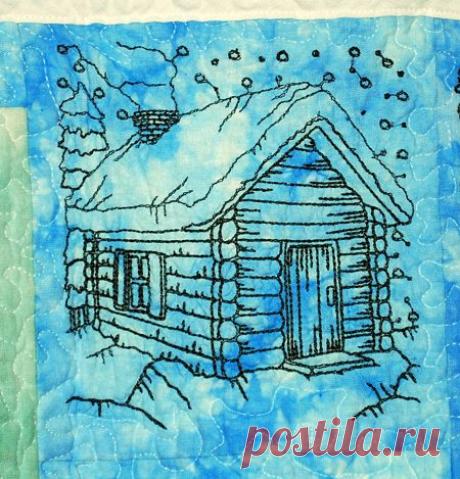 Advanced Embroidery Designs - One-Color Winter Scene Set