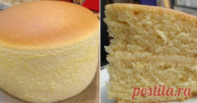 Бисквит «Великан» — поднимается выше крыши без соды и разрыхлителя, без единого горбика.